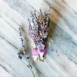 Lavender Sage Bundle with Amethyst Crystal